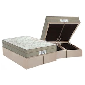 Conjunto Box Baú Queen: Colchão Molas Probel Prolastic ProDormir Born + Base CRC Suede Clean(158x198)