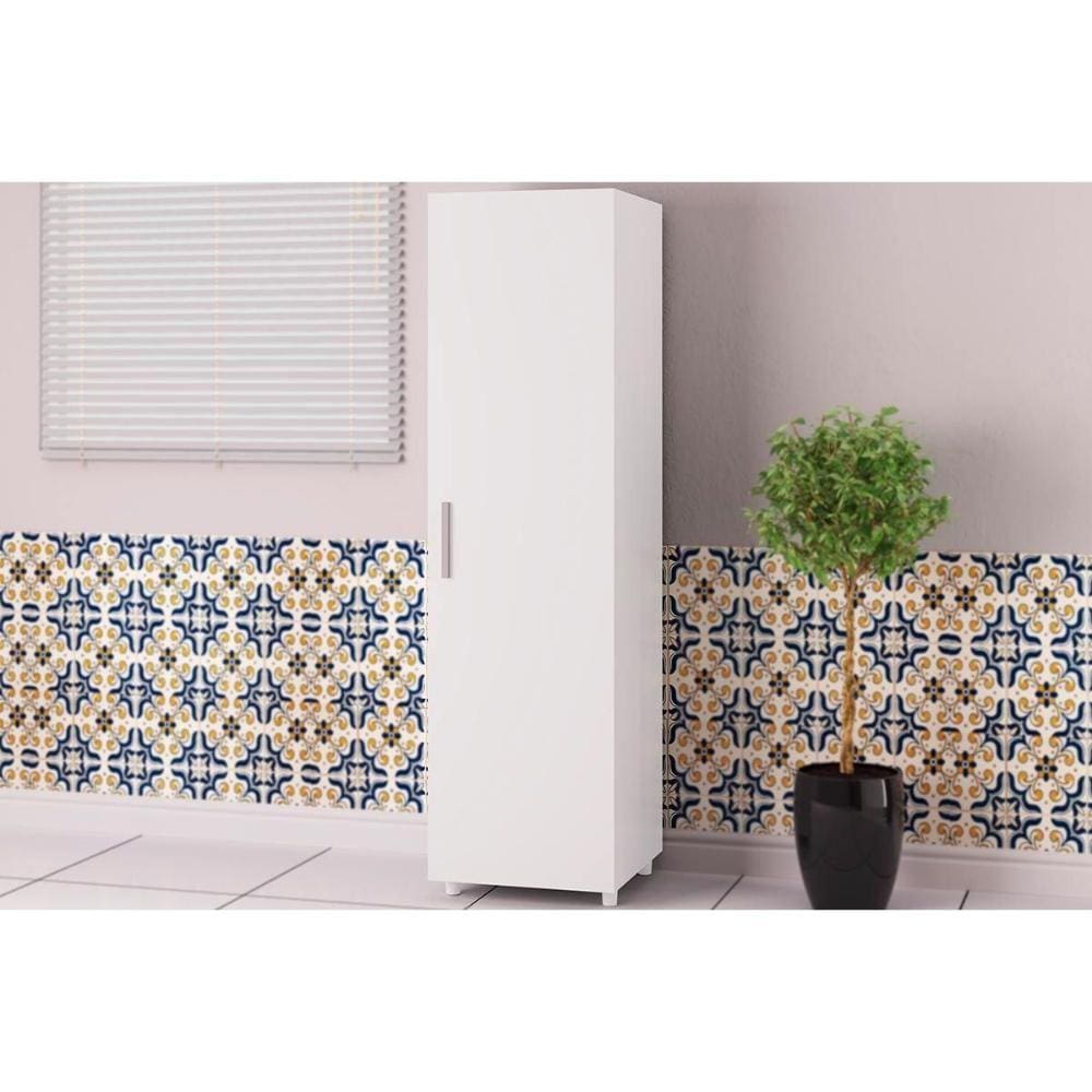 Armário Sapateira Casal ASM180 c/ 1 Porta Branco - Movelbento
