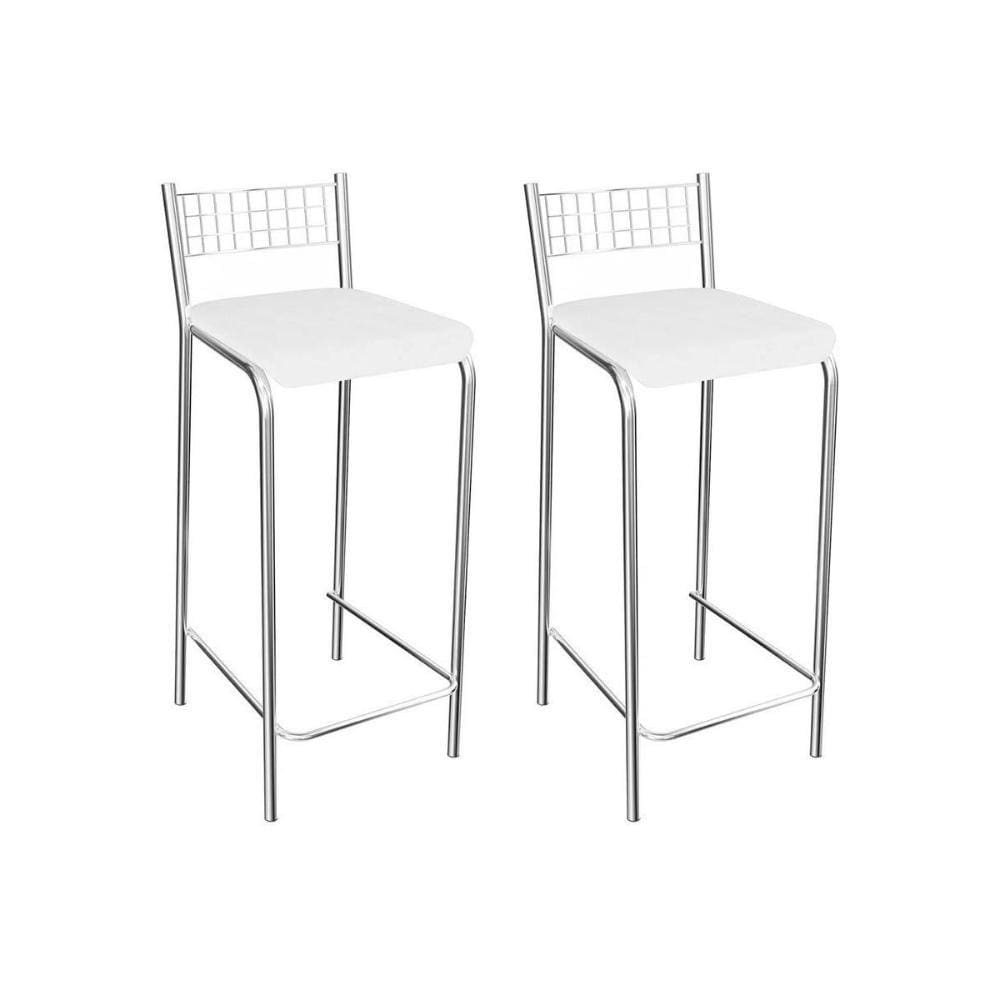 Kit 2 Banqueta de Cozinha Gênova 1B705CR 2 Un Cromado/Courano Branco - Kappesberg