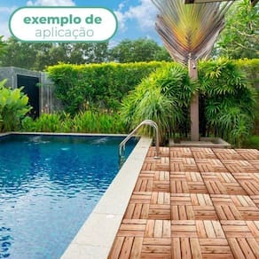 Kit 12 Unidades Decks de Madeira Modular 30x30 Cm Sacada e Varanda Eucalipto