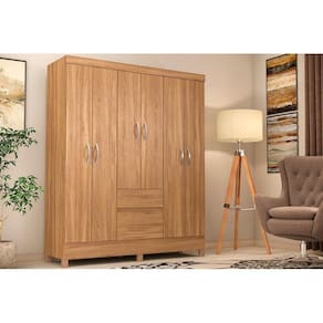 Guarda Roupa Solteiro 6 Portas e 2 Gavetas Flash II Amêndola Touch - Demóbile