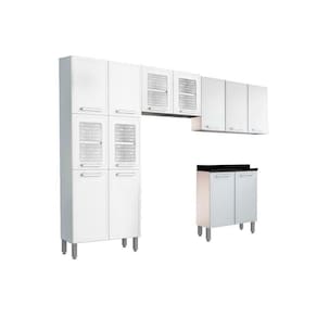 Cozinha Completa Gourmet 4 Peças (2 Armários + 1 Balcão + 1 Paneleiro) C4P66 Branco - Bertolini