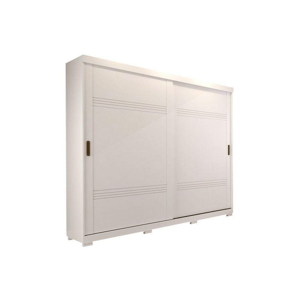 Guarda Roupa Casal 2 Portas de Correr e 4 Gavetas c/ Pés Blumenau Branco - Panan