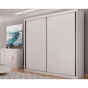 Guarda Roupa Casal 2 Portas de Correr e 4 Gavetas Bravo Branco - Novo Horizonte