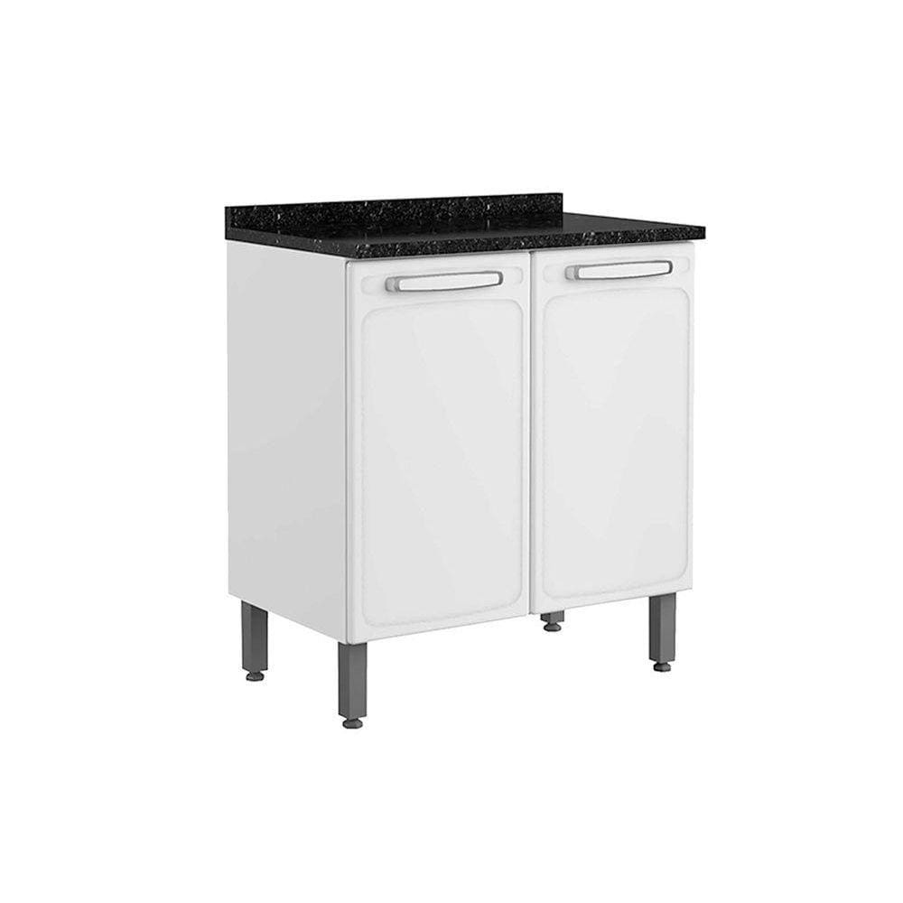 Balcão de Cozinha Evidence 7120 2 Portas c/ Tampo 80cm Branco - Bertolini