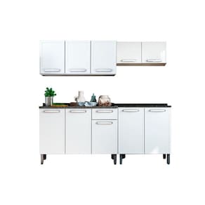 Cozinha Completa Evidence 4 Peças (2 Armários + 2 Balcões) C4P58 Branco - Bertolini
