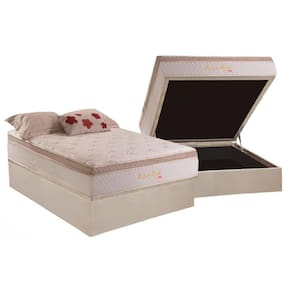Cama Box Baú Casal: Colchão Molas MasterPocket Ensacadas Herval Pallace Bambu Plus + Base CRC Suede Clean(138x188)