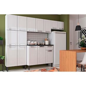 Kit de Cozinha Completa 4 Peças Múltipla (2 Armários + 1 Balcão + 1 Paneleiro) C4P72 Branco - Bertolini