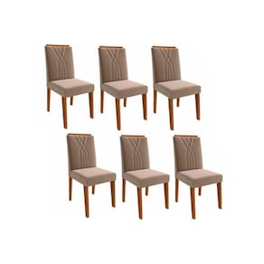 Kit 6 Cadeiras Sala Jantar Nicole 6 Un Savana/Suede Joli - Cimol