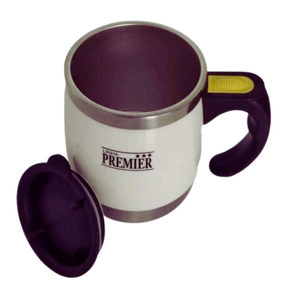Caneca Mixer Misturador Aço Inox Pilha 400Ml Copo Isotérmico
