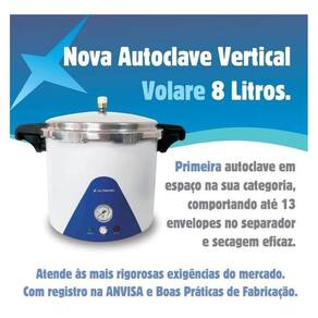 Autoclave Vertical Analógica 08 Litros 220V - Volare Med