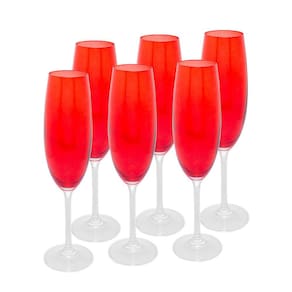 Conjunto 6 Taças de Champanhe Vermelho 200ml - Wolff