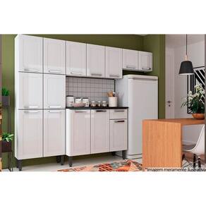 Kit de Cozinha Completa 4 Peças Múltipla (2 Armários + 1 Balcão + 1 Paneleiro) C4P74 Branco - Bertolini
