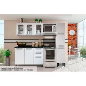 Kit de Cozinha Completa 4 Peças Evidence (1 Armário + 1 Balcão + 1 Paneleiro + 1 Complemento) C4P48 Branco - Bertolini