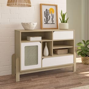 Buffet 1 Porta 2 Gavetas 122 Cm Canadá Marromle/Branco