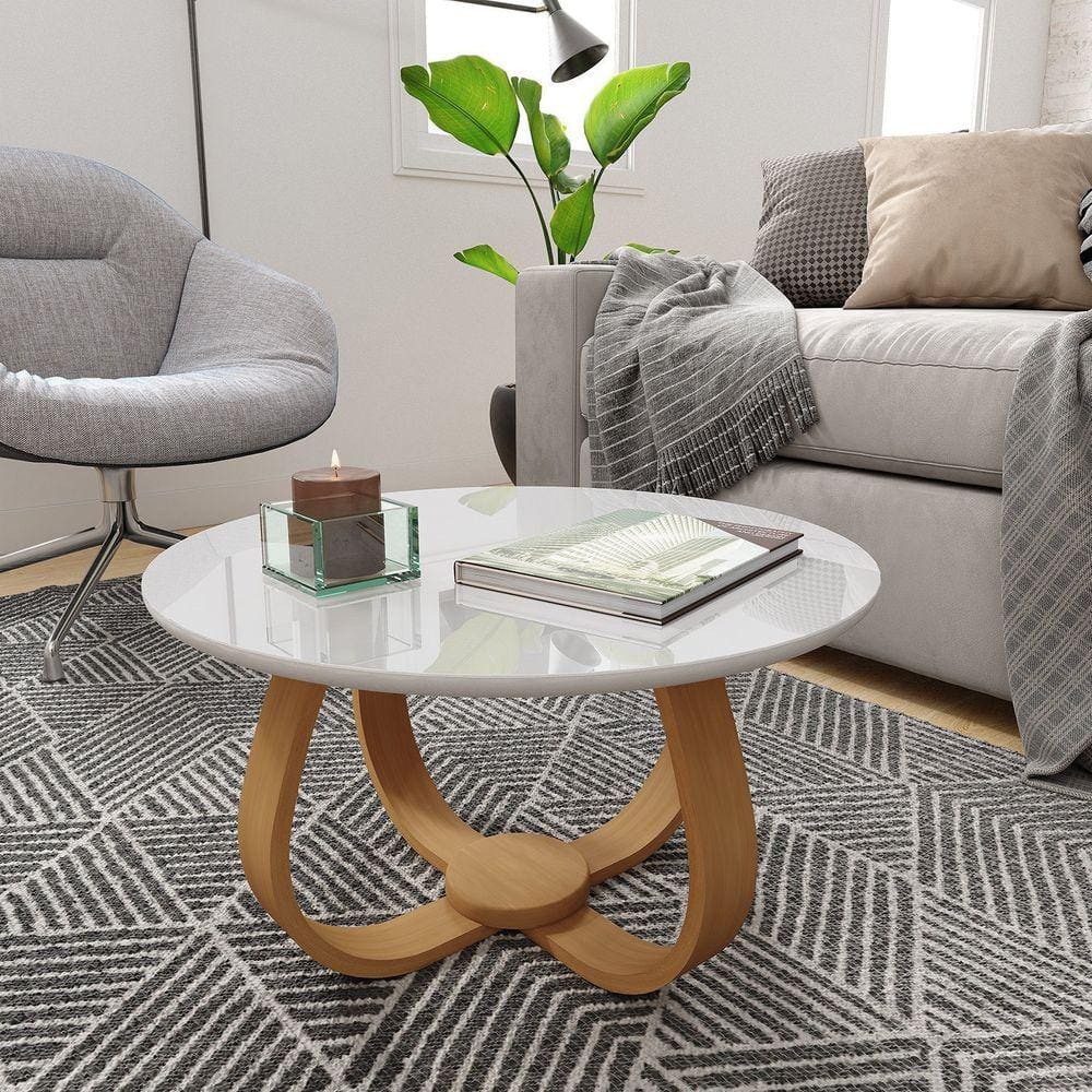 Mesa de Centro Redonda 60cm Rubi Off White
