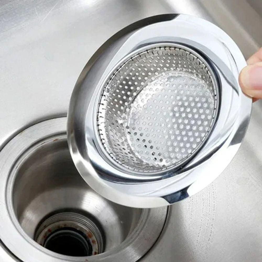 Kit Com 5un Ralo Para Pia Com Borda Inox Cozinha 9cm Ralinho