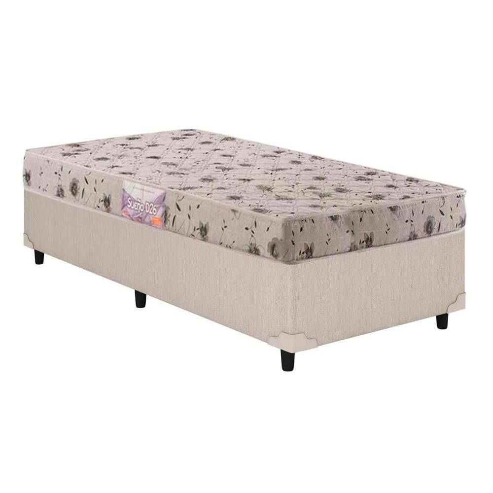 Cama Box Solteiro: Colchão Espuma Herval Sueño + Base CRC Courano Clean(88x188)