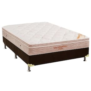 Cama Box Casal: Colchão Espuma Ortobom Viscomemory + Base CRC Suede Brown(138x188)