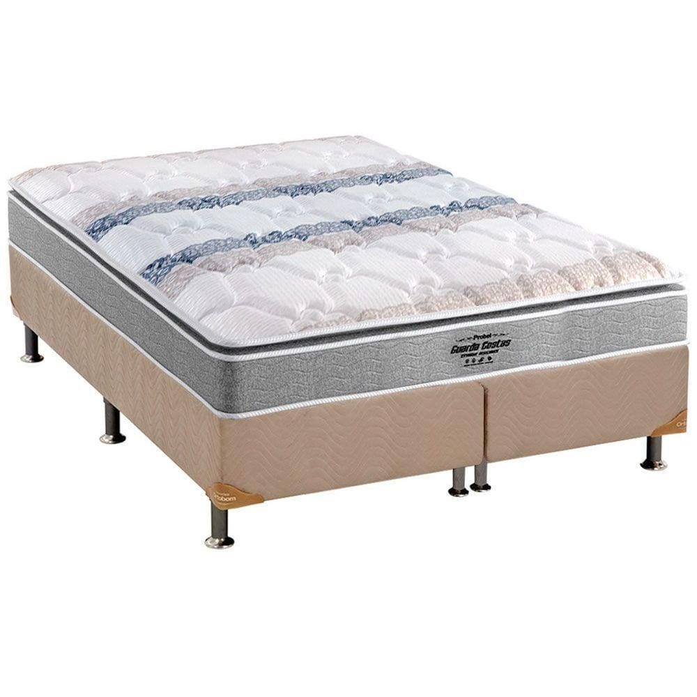 Cama Box Queen: Colchão Anatômico Probel D33/AG65 Guarda Costas Extreme Resistence + Base CRC Suede Clean(158x198)