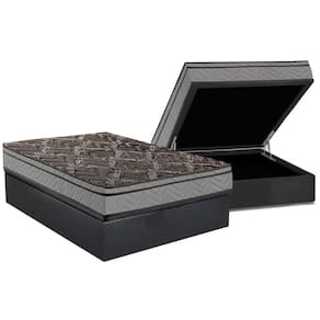 Cama Box Baú Casal: Colchão Anatômico Paropas D28 / EP Confort Firme+ Base CRC Suede Cinza(138x188)