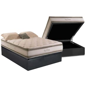 Cama Box Baú Casal: Colchão Molas Herval ConfortClass Big Class DF + Base CRC Suede Gray(138x188)