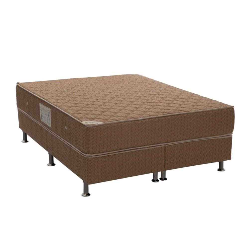 Cama Box Queen: Colchão Molas Bonnel Ortobom Hotelaria Nanolastic Orthotel Spring + Base CRC Orthotel Brown(158x198)