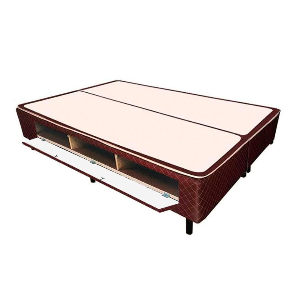 Cama Box Closet Queen Poli Tecido Brown (158x198x27) - Castor