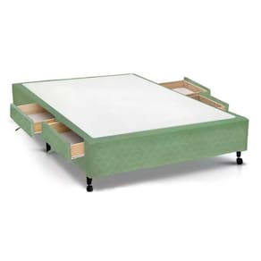 Cama Box Base c/Gavetas Casal Poli Tecido Green (138x27-c/4 Gavs) - Castor