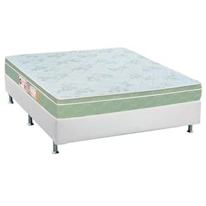 Cama Box Casal: Colchão Espuma D33 Castor Sleep Max + Base CRC Courano White(138x188)