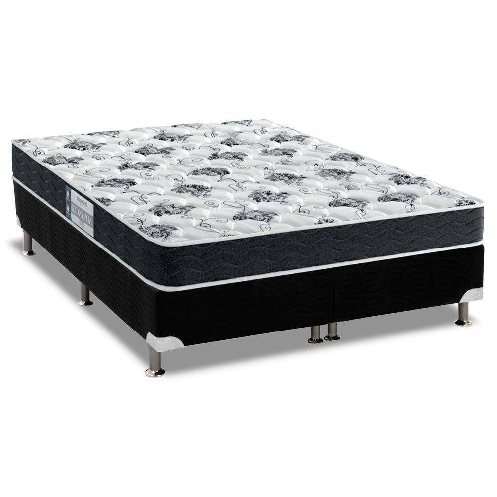 Cama Box King: Colchão Espuma Probel D28 ProDormir Advanced + Base CRC Suede Gray(193x203)