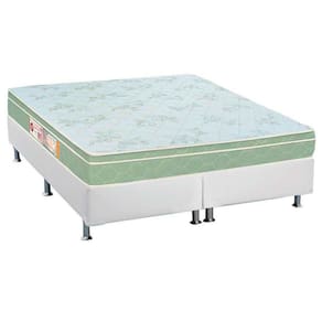 Cama Box Queen: Colchão Espuma D33 Castor Sleep Max + Base CRC Courano White(158x198)