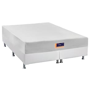 Cama Box Queen: Colchão Espuma Castor Vitagel HR Visco Gel + Base CRC Courano White(158x198)
