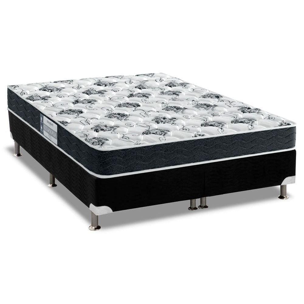 Cama Box Queen: Colchão Espuma Probel D28 ProDormir Advanced + Base CRC Suede Gray(158x198)