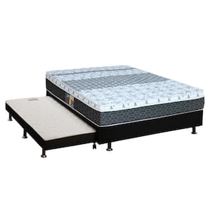 Cama Box c/Auxiliar Casal: Colchão Castor Bonnel Class + Base CRC Courano Black(138x188)