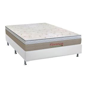 Cama Box Casal: Colchão Molas Bonnel Orthoflex Florença + Base CRC Courano White(138x188)