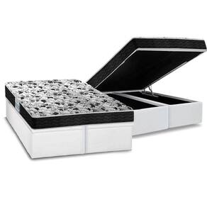 Cama Box Baú King: Colchão Espuma Probel D23 ProDormir Advanced + Base CRC Courano White(193x203)