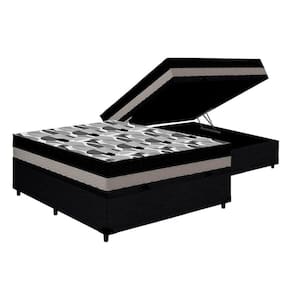 Cama Box Baú Casal: Colchão Ortopédico Ortobom D33 / EP ISO 100 Double Face + Base CRC CouranoBlack(138x188x20)
