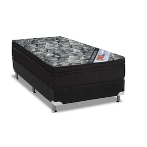 Cama Box Solteiro: Colchão Molas Bonnel Ortobom Nanolastic ISO Firme + Base CRC Suede Black(78x188)