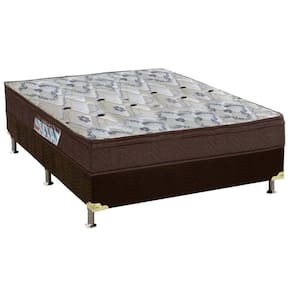 Cama Box Viúva: Colchão Anatômico Ortobom D45/EP Fort Tech ISO 150 Mega Firme + Base CRC Suede Brown(128x188)