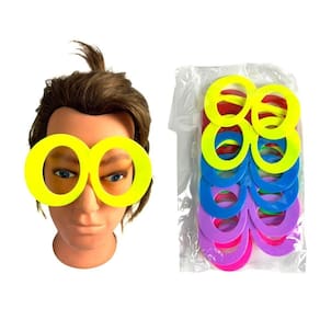 Kit 12 Óculos Colorido Arredondados Fantasia Evento Carnaval