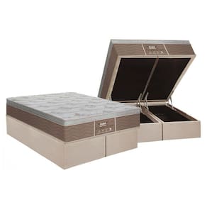 Cama Box Baú Queen: Colchão Molas Probel Prolastic Guardian + Base CRC Suede Clean(158x198)