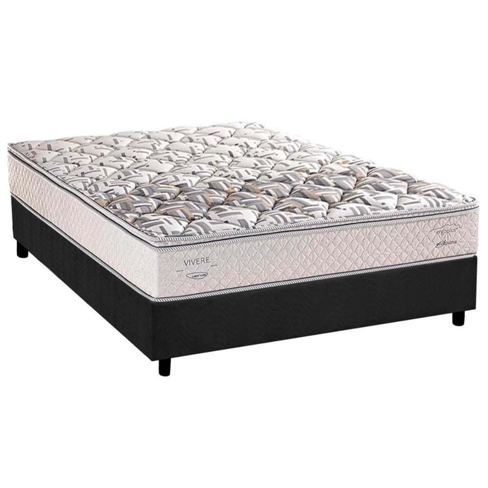 Cama Box Casal: Colchão Espuma Herval ErgoPlus/EP  + Base CRC Suede Gray(138x188)