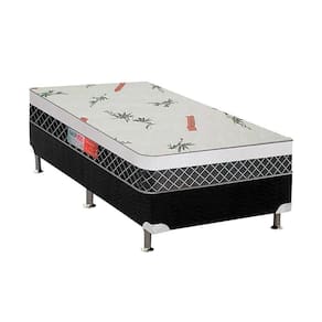 Cama Box Solteiro: Colchão Anatômico Plumatex D28/EP Falcon Ultra Firme + Base CRC Suede Black(88x188)