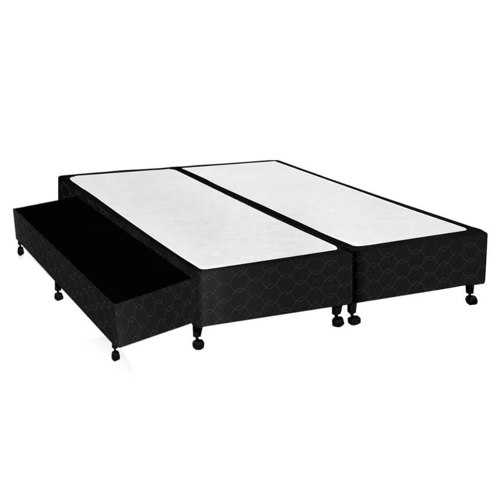 Cama Box Base c/Auxiliar Universal Queen Poli Tecido Black (158x198x27) - Castor