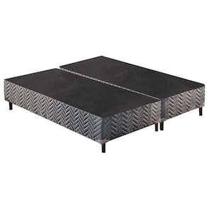 Cama Box Base Universal Queen Sommier Rústico Bordado Gray (158x198x30) - Paropas