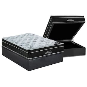 Cama Box Baú Casal: Colchão Molas Ortobom Nanolastic Exclusive + Base CRC Suede Gray(138x188)