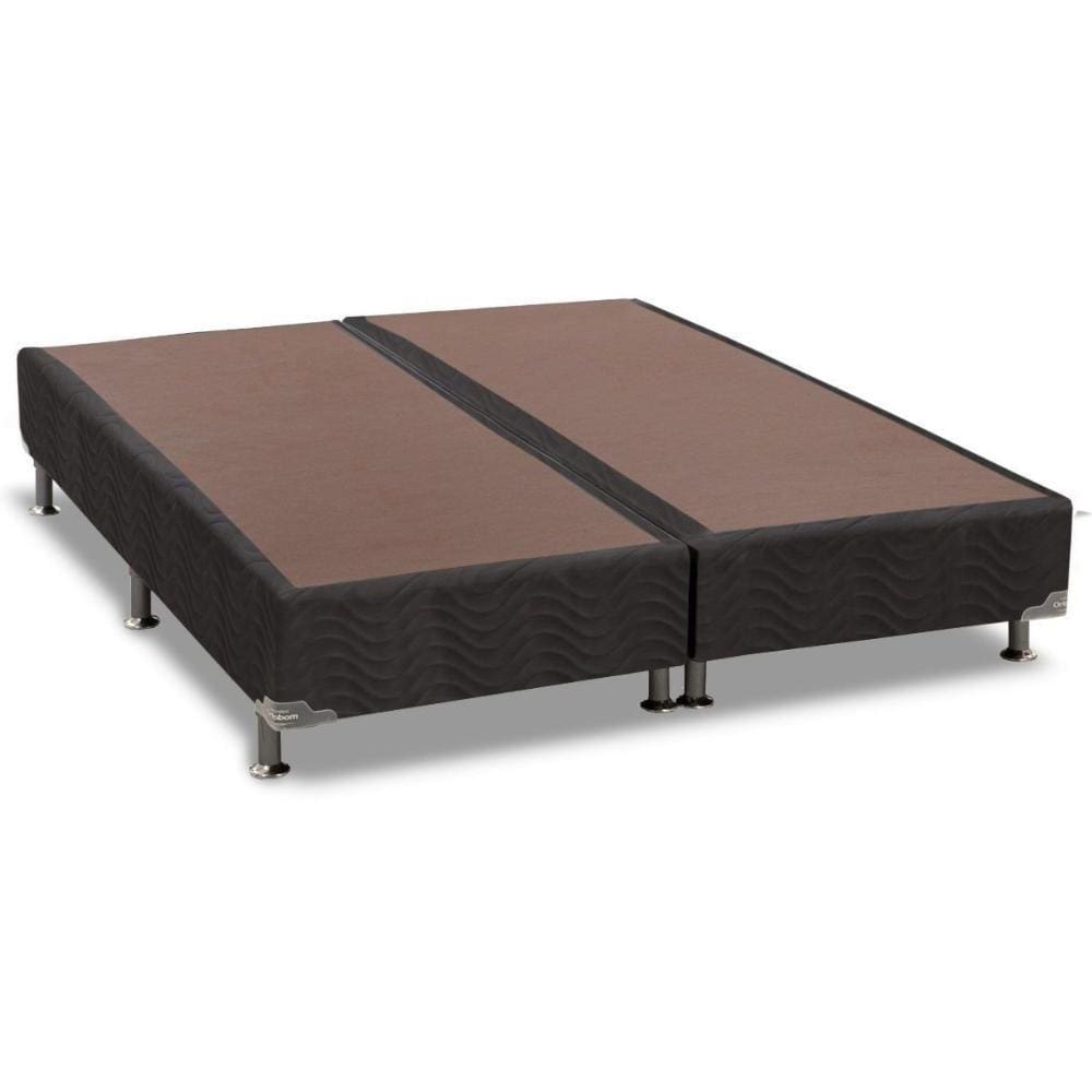 Cama Box Base Universal King Suede Black (186x198x30) - Ortobom