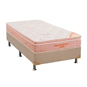Cama Box Solteiro: Colchão Espuma Ortobom Apollo Viscomemory Bamboo + Box Courano Clean(88x188)