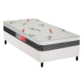 Cama Box Solteiro: Colchão Anatômico Plumatex D28/EP Falcon Ultra Firme + Base CRC Courano White(88x188)
